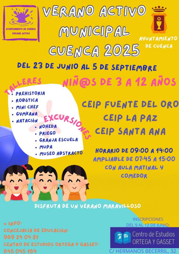 El Verano Activo de Cuenca abre su matriculación del 9 al 12 de junio para niños de 3 a 12 años