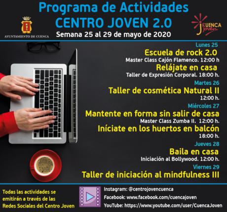 El Centro Joven continúa con su programación virtual con talleres de música, baile y jardinería