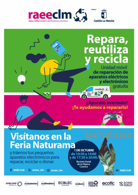 RAEE CLM estará presente en Naturama con un servicio de reparación gratuita y donación de aparatos eléctricos y electrónicos