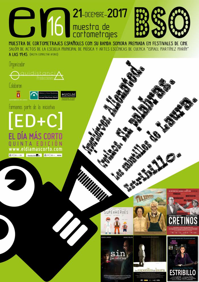 Este jueves Cuenca celebra la muestra “[en16]: el día más corto del año” donde se proyectarán doce cortometrajes