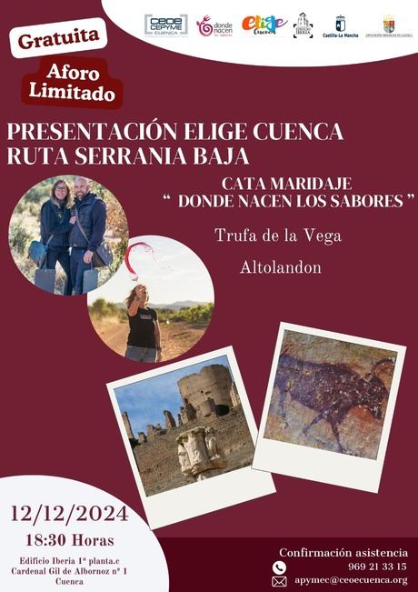 Elige Cuenca presenta el jueves 12 de diciembre su ruta por la Serranía baja en el Edificio Iberia