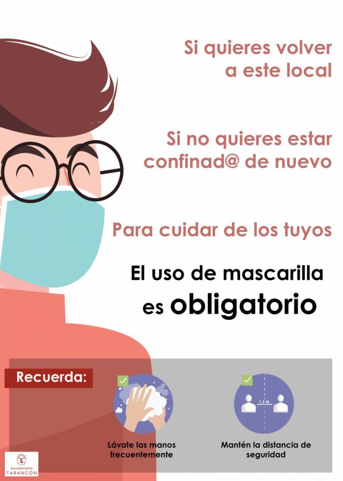El Ayuntamiento de Tarancón pone en marcha una campaña para reforzar el uso de mascarilla en bares y restaurantes
