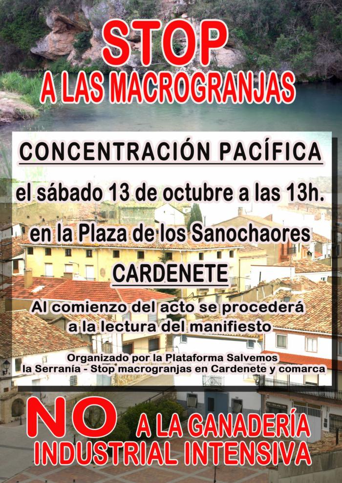 Concentración contra la ganadería industrial en Cardenete