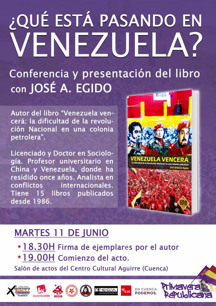 Continúa la 'Primavera Republicana' con la presentación del libro 'Venezuela vencerá: La dificultad de la Revolución Nacional en una colonia petrolera'