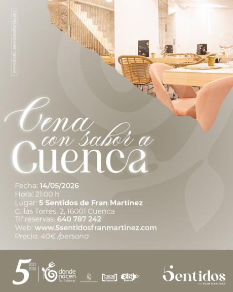 Donde Nacen Los Sabores celebra una nueva ‘Cena con Sabor a Cuenca’ en el Restaurante 5 Sentidos