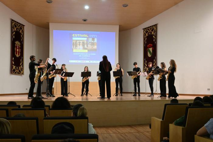 El Ensemble de Saxofones de la EM de Música de Cuenca ofrece un concierto didáctico en Estival Cuenca el 6 de junio 
