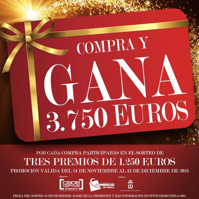 La campaña Compra y Gana de Cuenca sorteará este año tres premios de 1.250 euros en compras