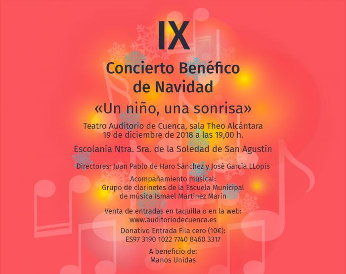 La V. H. de la Soledad de San Agustín celebra el día 19 su IX Concierto Benéfico de Navidad “Un niño, una sonrisa”