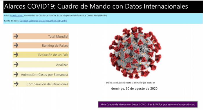 El grupo Alarcos de la UCLM desarrolla una web con datos oficiales sobre la evolución de la pandemia de la COVID-19