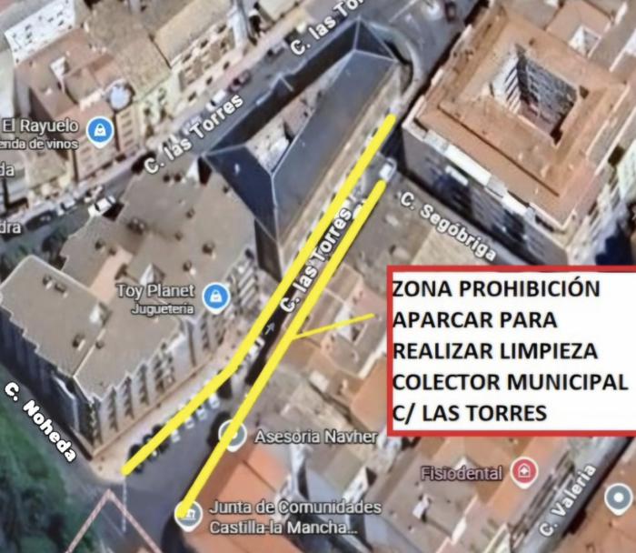 Restricciones de aparcamiento en la calle Las Torres por tareas de mantenimiento
