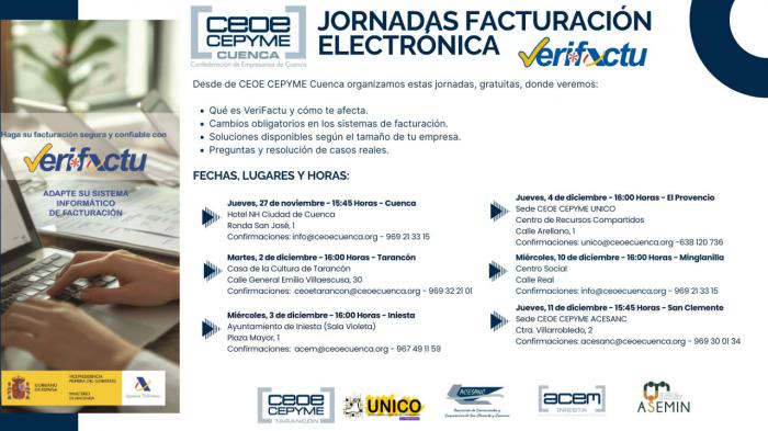 CEOE CEPYME Cuenca organiza jornadas informativas en toda la provincia para preparar a las empresas ante la facturación electrónica