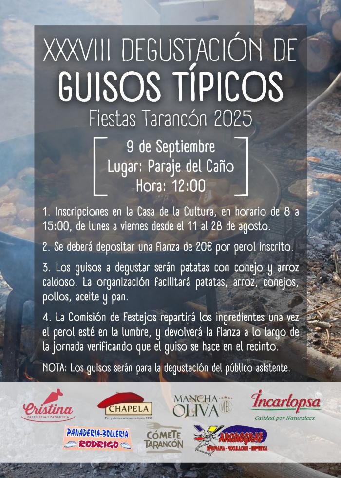 Abierto el plazo de inscripción para la XXXVIII Degustación de Guisos Típicos en Tarancón