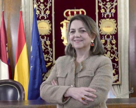 La diputada provincial del Partido Popular, Clara Plaza, durante una comparecencia, en la que ha reclamado rigor y transparencia en la gestión de personal de la Diputación de Cuenca tras las sentencias del TSJ.