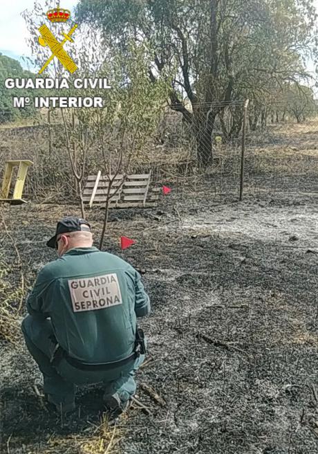 La Guardia Civil esclarece un delito de incendio forestal e investiga a su presunto autor