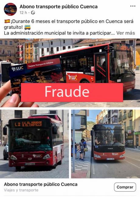 El Ayuntamiento de Cuenca alerta sobre un fraude relacionado con el transporte público urbano