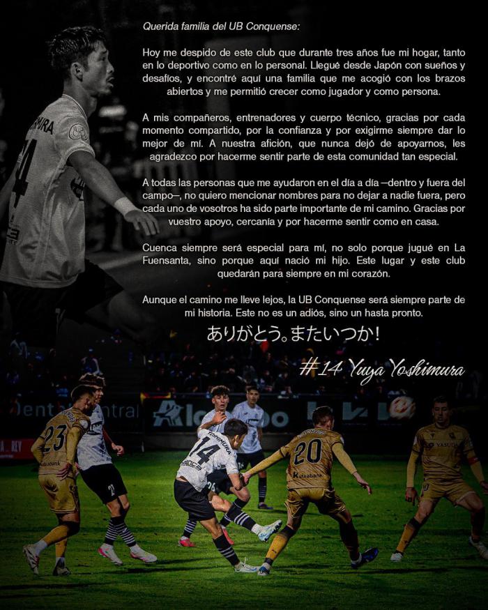 Yuya Yoshimura se despide de la UB Conquense tras tres temporadas: “Este no es un adiós, sino un hasta pronto”
