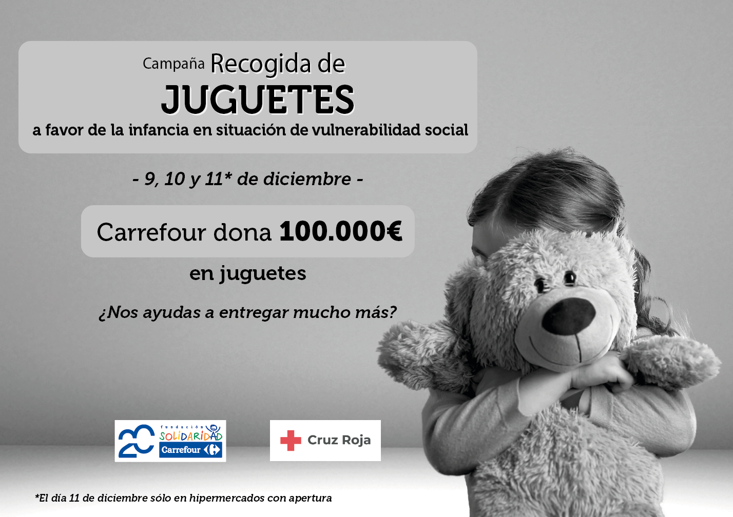 Carrefour arranca su Campaña Solidaria de Recogida de Juguetes con una donación de 100.000 € a favor de Cruz Roja