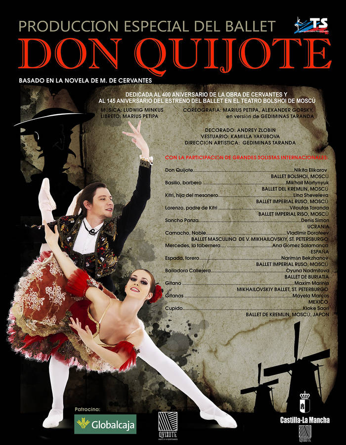 La producción especial del Ballet Bolshoi ‘Don Quijote’ recorrerá hasta el 27 de abril las cinco capitales de Castilla-La Mancha