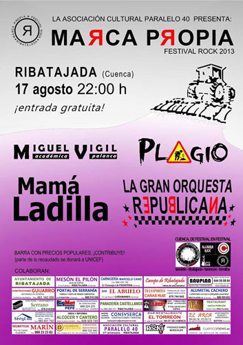 Mamá Ladilla y La Gran Orquesta Republicana llegan este sábado a la tercera edición del Marca Propia en Ribatajada