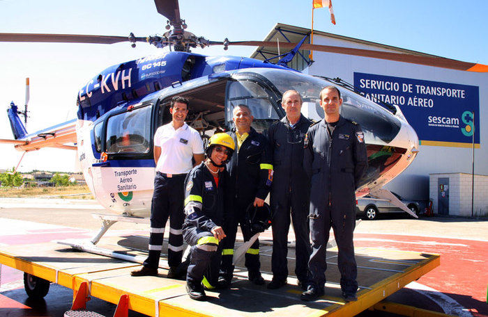 El helicóptero del SESCAM con base en Cuenca ha realizado 197 intervenciones durante el primer semestre del año