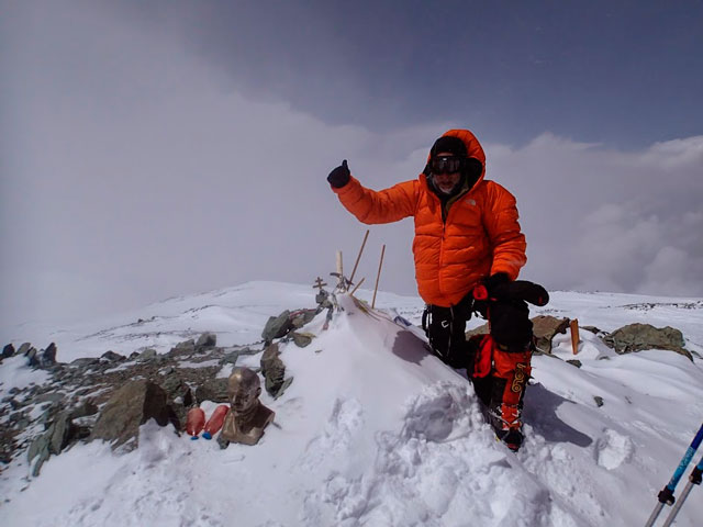 El montañero conquense Pedro Rodriguez Recuenco consiguió subir la cima del Lenin Peak