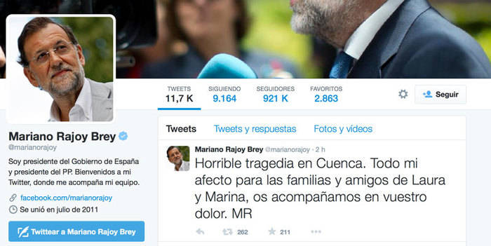  Rajoy lamenta la muerte de Laura  y Marina 