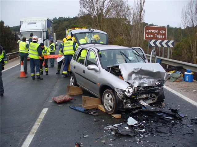 Cinco heridos por la colisión de 3 vehículos en Horcajo de Santiago