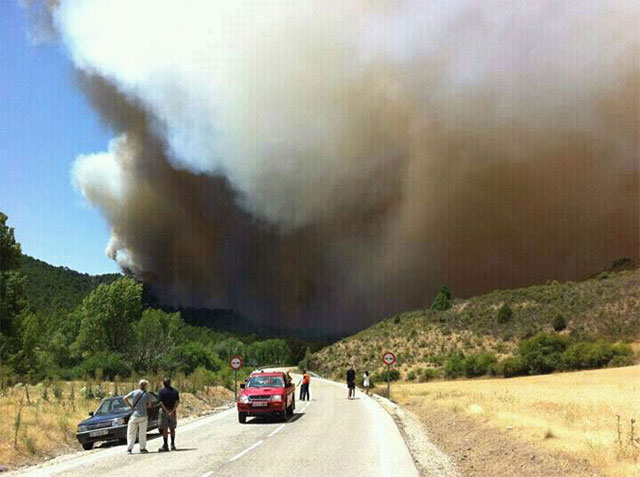 El incendio en el Alto Tajo arrasa 2.000 hectáreas en menos de 24 horas. Mientras, se recorta en la limpieza de montes
