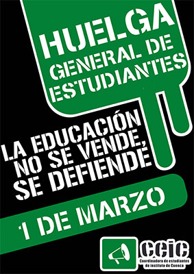 Organizaciones Juveniles de Cuenca apoyan la Huelga General de Estudiantes del 1 de Marzo en Castilla-La Mancha