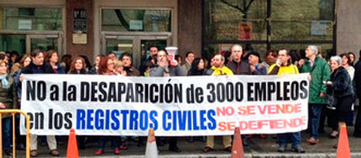 CCOO-Cuenca  rechaza la privatización de los registros civiles