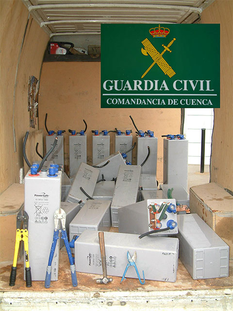 La Guardia Civil detiene a tres personas como presuntos autores de robo de material de ADIF