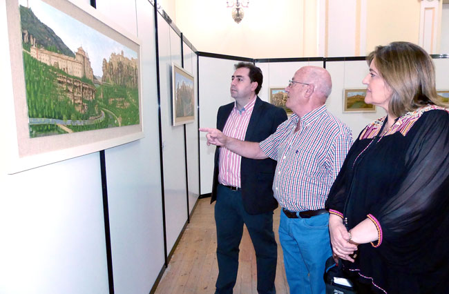 Pirograbado y pintura se fusionan en la obra de José Atienza expuesta en la Diputación Provincial