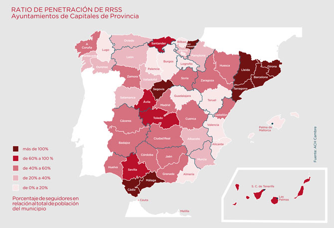 Toledo repite como la capital castellano-manchega con mayor ratio de penetración en redes sociales