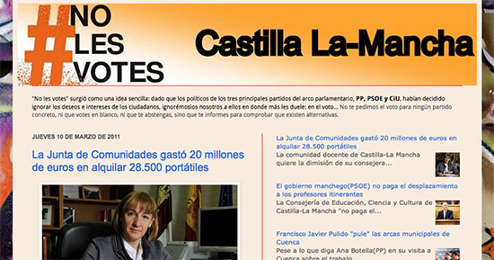 Nace el primer blog del movimiento 'No les votes' en Castilla La-Mancha'