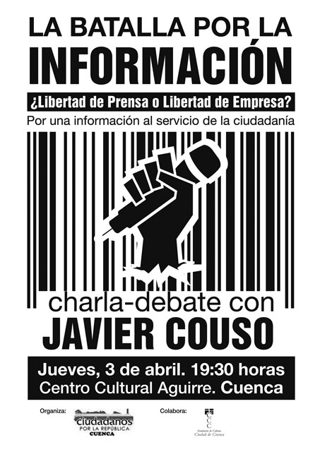 Aguirre acogerá este jueves la charla-debate ¿Libertad de Prensa o Libertad de Empresa?