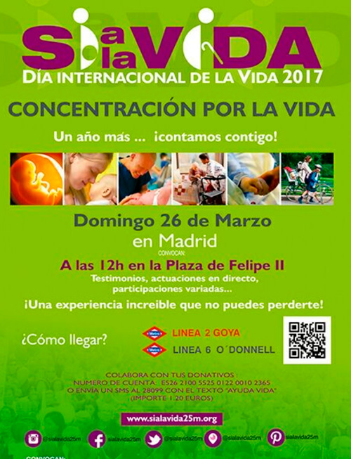 ADEVIDA Cuenca se suma a la concentración del Día Internacional de la Vida en Día 26 de marzo en Madrid