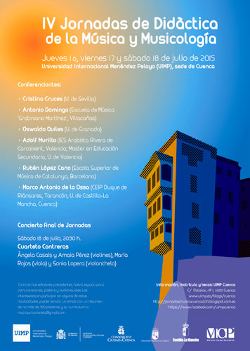 La UIMP acogerá en julio una nueva edición de las Jornadas de Didáctica de la Música y Musicología