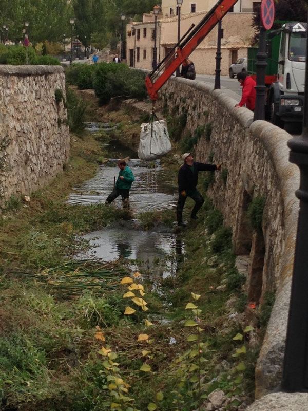 Limpieza en la zona del río Huécar