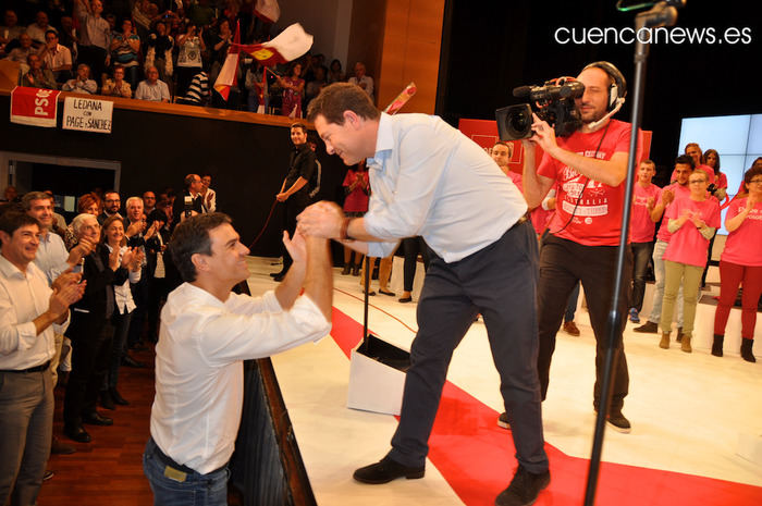 Pedro Sánchez arropa en Cuenca a Gracia-Page  como candidato a la presidencia de Castilla-La Mancha