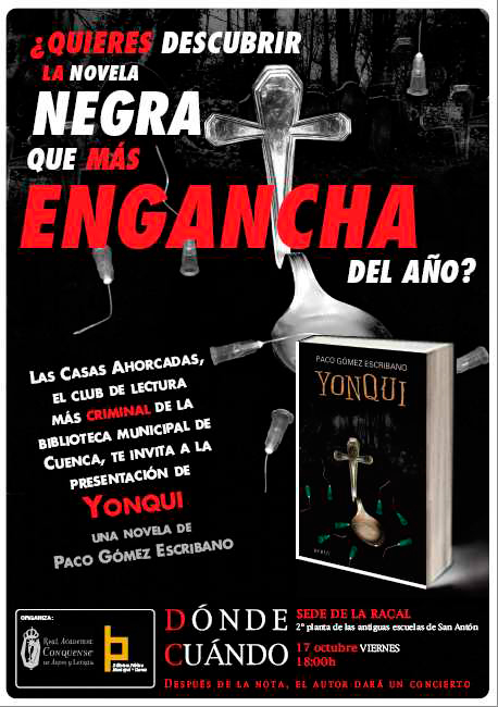 Paco Gómez presenta última novela 'Yonqui' en el club de Novela Negra “Las Casas Ahorcadas”