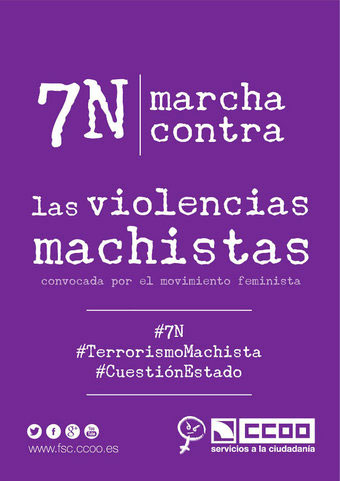 CCOO dice “No a la violencia contra las mujeres. ¡¡Basta ya de asesinatos¡¡”