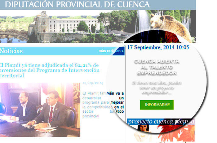 La web de la Diputación ofrece la posibilidad de inscribirse en el programa ‘Cuenca abierta al Talento’