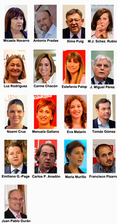 García-Page y Manuela Galiano, en la lista de los 17 miembros de la Ejecutiva del PSOE que dimiten