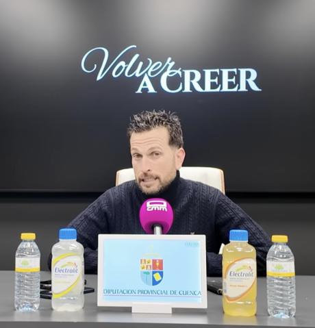 Rober Gutiérrez, durante la rueda de prensa posterior a la victoria de la UB Conquense, tras una remontada que refuerza la ambición del equipo.