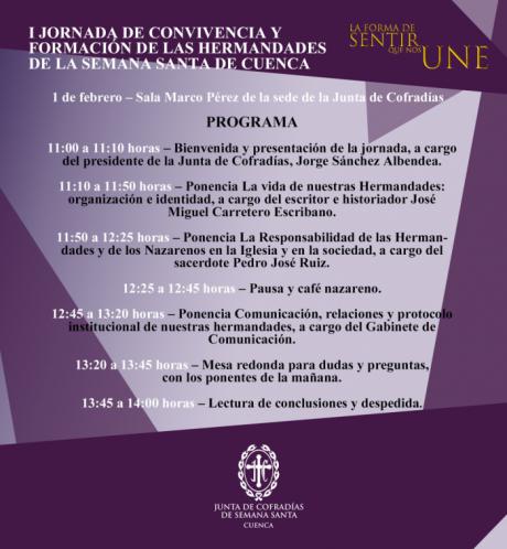 La JdC celebra este sábado la I Jornada de Convivencia y Formación para Hermandades de nuestra Semana Santa