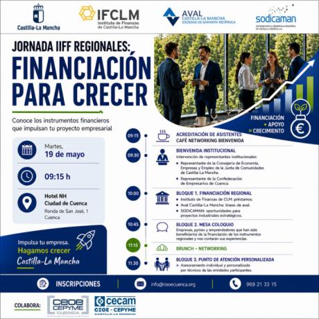 Cuenca acogerá una jornada para dar a conocer las herramientas de financiación regional a empresas y autónomos