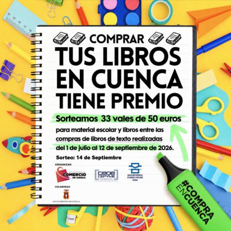 Las librerías de Cuenca regalarán 33 vales de 50 euros por comprar libros de texto