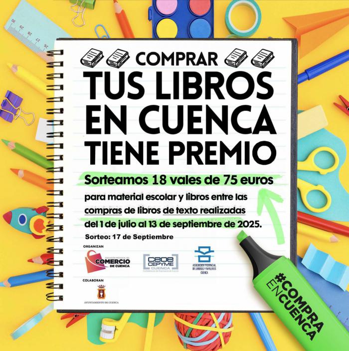 Las librerías de Cuenca premiarán a sus clientes con vales de 75 euros por comprar libros de texto