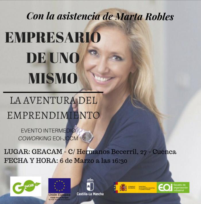 La periodista Marta Robles será protagonista el martes 6 en un encuentro diseñado para emprendedores