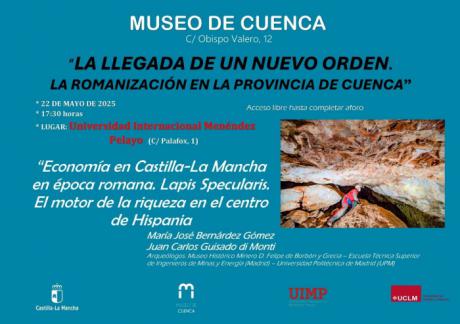 El Museo de Cuenca acoge una conferencia sobre la economía romana y la minería del lapis specularis en Castilla-La Mancha